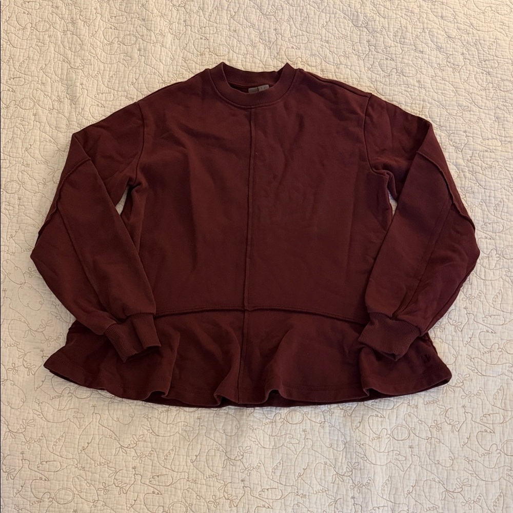 Sweaty Betty Maroon Peplum Sweatshirt